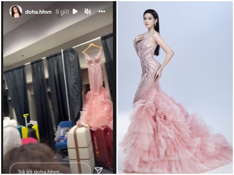 Hoa hậu Đỗ Thị Hà vừa hé lộ bộ đầm dạ hội sẽ mặc trong chung kết. Ảnh: FB Đỗ Thị Hà