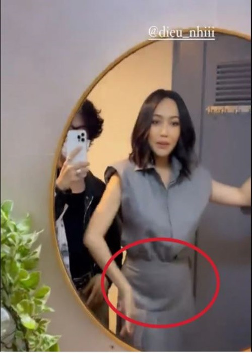 Nữ diễn viên từng lộ vòng eo bánh mì - dấu hiệu thường thấy ở phụ nữ vừa sinh con. Ảnh: Saostar