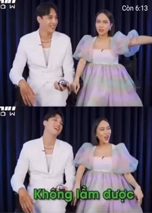 Mặc dù mặc đồ rộng nhưng Diệu Nhi vẫn không giấu được chiếc bụng bầu đã quá to. Ảnh: Người lao động