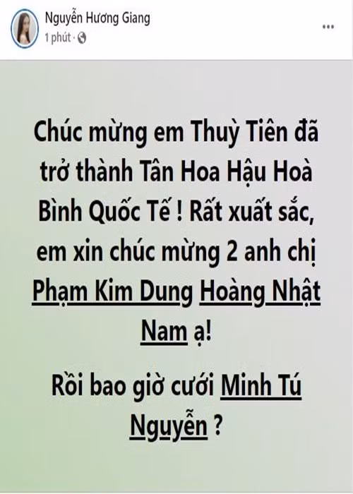 Sau khi đăng quang, Thùy Tiên nhận được lời chúc mừng từ nhiều sao Việt.
