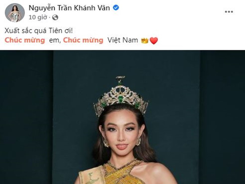 Hoa hậu Khánh Vân hết lời khen ngợi Thùy Tiên.