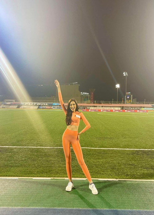 Mới đây, nàng hoa hậu chia sẻ hình ảnh phần thi thể thao.