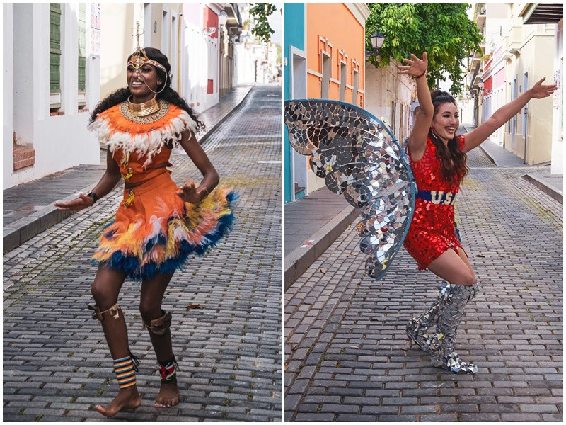 Hiện tại, top 10 dự án nhân ái gồm đại diện: Kenya (trái), England, CH Czech, Sri Lanka, Philippines, Ấn Độ, Mỹ (phải), Madagascar, Nam Phi và Nepal. Ảnh: Miss World