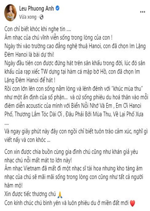 Sao Viet tiec thuong nhac si Phu Quang qua doi