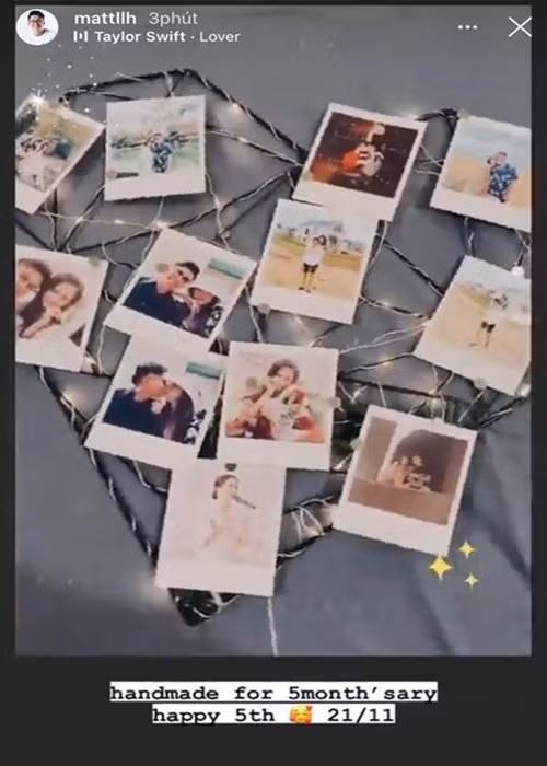 Kỉ niệm 5 tháng yêu nhau, Matt Liu khoe tự tay chuẩn bị quà tặng cho bạn gái. Ảnh: Vietnamnet