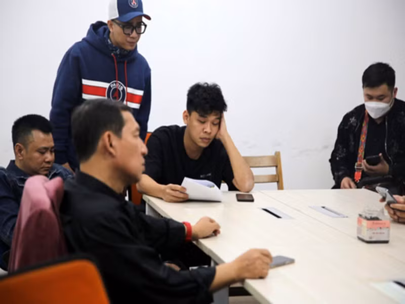 Buổi tập đầu tiên còn có sự góp mặt của Quang Thắng, Chí Trung, Trung Ruồi, Đỗ Duy Nam, Dũng Hớn. Ảnh: Vietnamnet