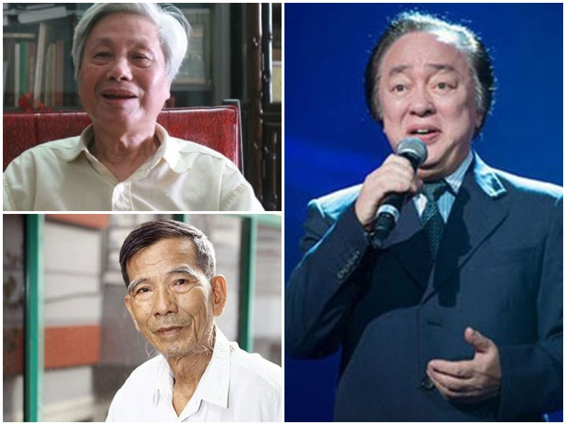 Năm 2021, NSND Trần Hạnh từ biệt cõi trần ở tuổi 92, nhạc sĩ Hồ Bắc ra đi do tuổi cao sức yếu, hưởng thọ 91 tuổi, NSND Trung Kiên qua đời ở tuổi 82. Ảnh: VOV, Tiền Phong, Nhân dân