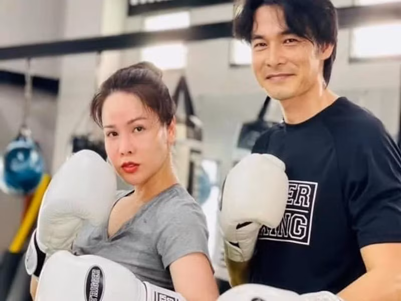 Nam diễn viên tiết lộ, anh giảm hơn chục cân nhờ dành 3 tiếng trong phòng gym mỗi ngày. Ảnh: FB Quách Ngọc Ngoan