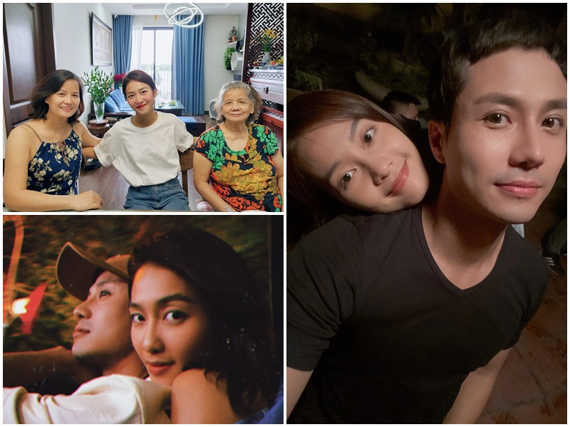 Đóng chung phim, Thanh Sơn - Khả Ngân thân thiết không chỉ trên phim trường mà còn ở đời thường. Khả Ngân từng đến nhà Thanh Sơn thăm bà và mẹ của anh, đi xem nam diễn viên đóng kịch. Ảnh: FB Thanh Sơn