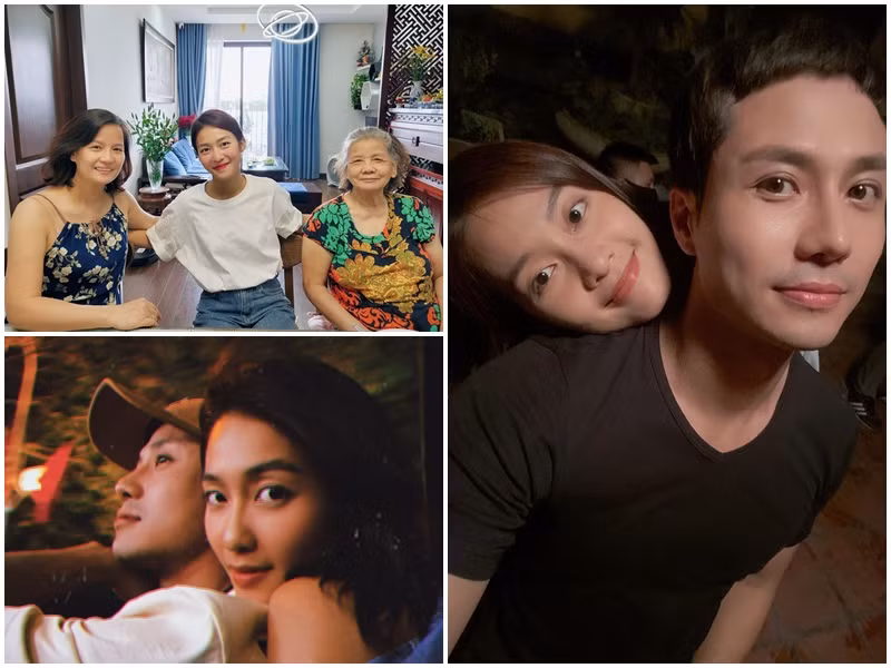 Đóng chung phim, Thanh Sơn - Khả Ngân thân thiết không chỉ trên phim trường mà còn ở đời thường. Khả Ngân từng đến nhà Thanh Sơn thăm bà và mẹ của anh, đi xem nam diễn viên đóng kịch. Ảnh: FB Thanh Sơn