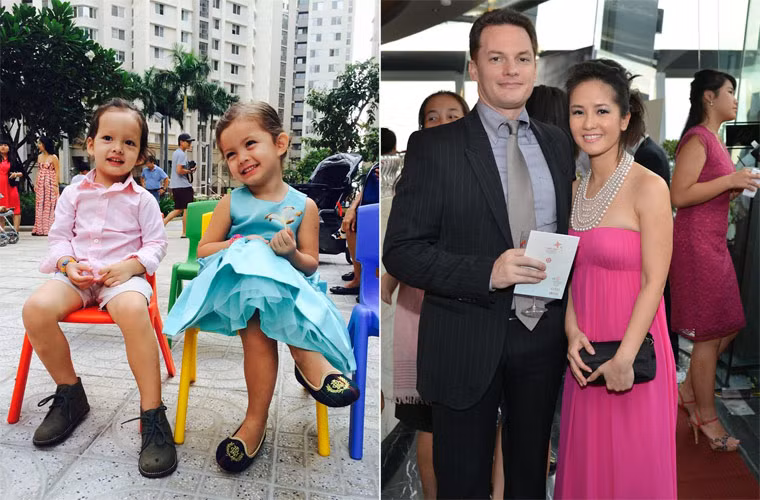 Bé Tôm và Tép (tên thật là Aidan và Lea) chào đời ngày 8/4/2012 tại Mỹ và mãi tới khi các con được 2 tuổi, Hồng Nhung mới cởi mở chia sẻ hình ảnh của hai bé.