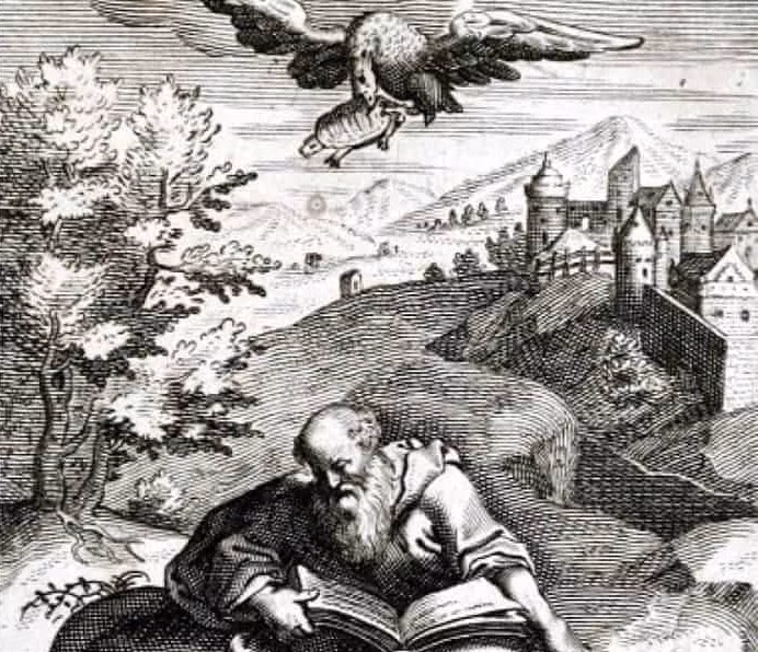 Một số truyền thuyết cho rằng, một con đại bàng đã nhầm tưởng chiếc trán tròn hói của Aeschylus là một tảng đá. Vậy nên, con đại bàng đã thả con rùa từ trên cao xuống trán của Aeschylus để ăn thịt con vật đó. Hành động của con đại bàng đã vô tình gây ra cái chết của Aeschylus.