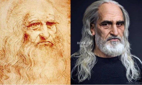 Danh họa thiên tài Leonardo da Vinci có gương mặt đậm chất nghệ sĩ trong bức ảnh mô phỏng bằng công nghệ AI.
