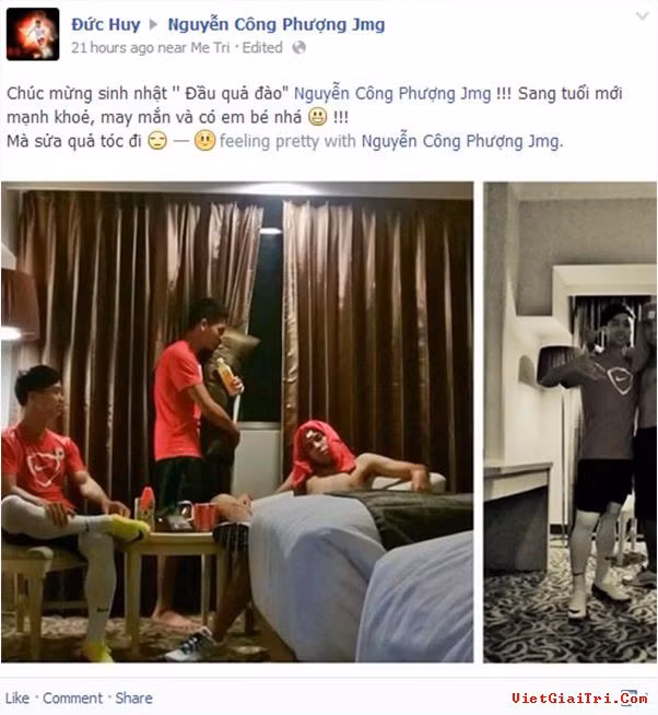 Năm ngoái anh được các đồng đội ở tuyển U19 Việt Nam gửi lời chúc mừng trên Facebook, đăng những tấm hình vui nhộn và cũng không tổ chức sinh nhật hoành tráng. Ảnh dùng trong bài: Zing/VTC/TH.