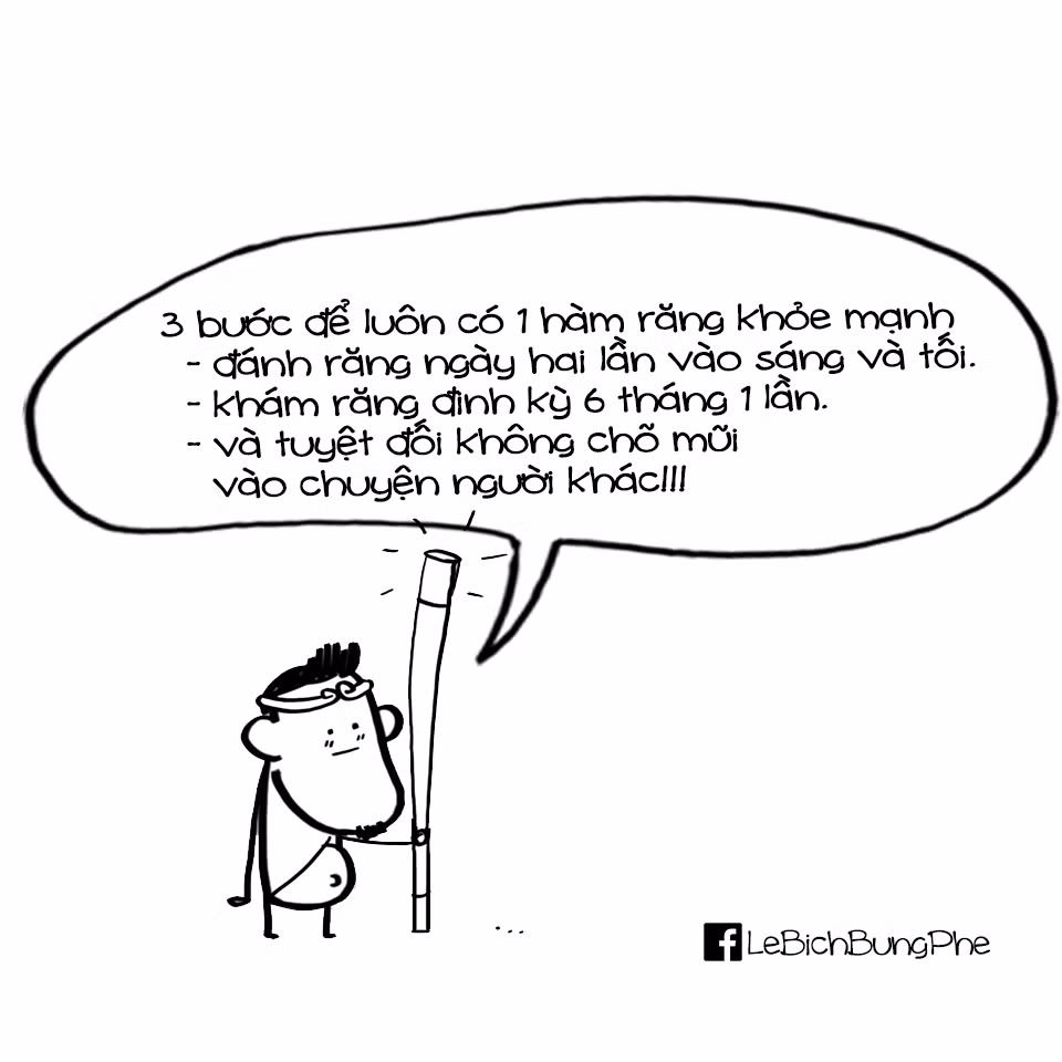 Điều đặc biệt thú vị của các bức tranh vui Lê Bích bụng phệ là những câu nói rất đỗi trí lý về cuộc sống.