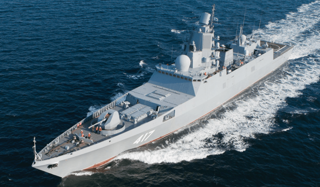 Báo cáo của GlobalData nhấn mạnh: Những tiến bộ của Nga về vũ khí siêu thanh có ý nghĩa chiến lược, một phần vì ý nghĩa chính trị của việc Nga tiếp tục dẫn đầu trong việc triển khai vũ khí tiên tiến; nhưng cũng vì những vũ khí này thực sự là mối đe dọa mới cho các đối thủ. Ảnh: Khinh hạm Đô đốc Gorshkov của Hải quân Nga - Nguồn: Wikipedia.