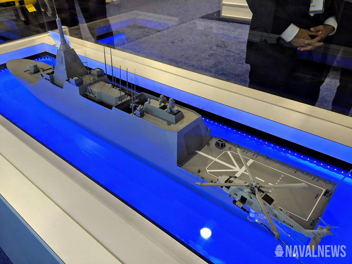 Vậy tại sao 30FFM vẫn được lãnh đạo Quân đội Indonesia "để ý" và ưu ái? Những lý do không gì khác ngoài ba lý do sau; thứ nhất, 30FFM có lượng giãn nước 5.500 tấn, các hệ thống tác chiến chống ngầm nguyên bản cũng có thể tháo dỡ, do đó nó có đủ không gian và trọng tải để mang các hệ thống vũ khí phòng không và chống hạm khác mà Indonesia cần. Ảnh: Đồ họa khinh hạm lớp 30FFM - Nguồn:Navalnews