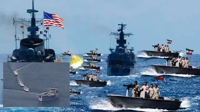 Iran cũng là quốc gia sử dụng tác chiến điện tử "ép" hạ cánh được nhiều UAV hiện đại của Mỹ. Đó là sức mạnh của lực lượng tác chiến điện tử và phòng không Iran; nhưng đó chỉ là UAV không vũ trang và tàu chiến Mỹ tại vịnh Ba Tư đã không có những hành động, để "đẩy" tình hình vượt quá giới hạn kiểm soát. Ảnh: Tàu muỗi của Iran áp sát tàu chiến Mỹ - Nguồn: Hải quân Mỹ