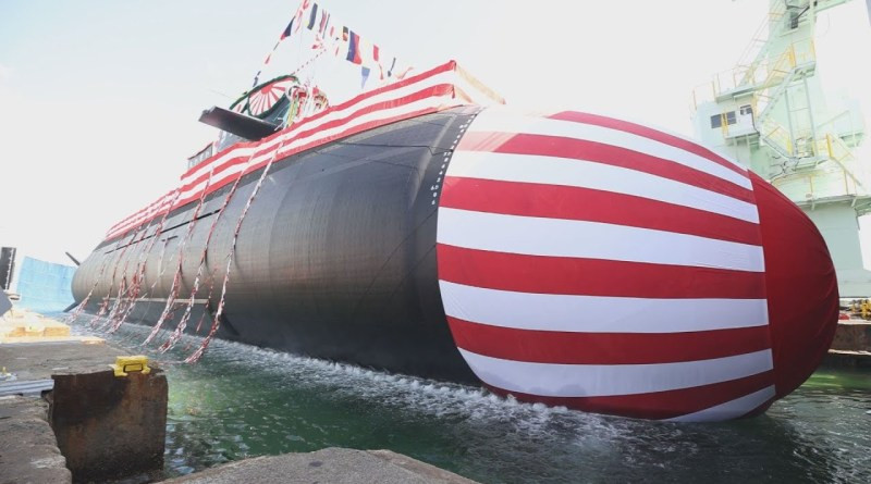 Tàu ngầm Taigei (tiếng Nhật có nghĩa là Cá voi lớn) được đánh giá là loại tàu ngầm có sức mạnh chỉ đứng sau tàu ngầm chạy bằng năng lượng hạt nhân, do Nhật Bản tự phát triển và chế tạo. Ảnh: Tàu ngầm Taigei - Nguồn: BQP Nhật Bản