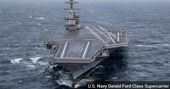 Hải quân Mỹ cũng đang xem xét việc cắt giảm đáng kể các đơn đặt hàng đối với các siêu tàu sân bay lớp Gerald R. Ford, và có thể tiết kiệm tới 60% ngân sách, để giành đóng các tàu nhẹ hơn và rẻ hơn, chẳng hạn như tàu chiến lớp Arleigh Burke hoặc các tàu đổ bộ trực thăng, trọng tải của nó nhẹ hơn một nửa và giá thành chỉ bằng 1/5 so với tàu sân bay lớp Ford. Ảnh: Tàu sân bay lớp Ford - Nguồn: Hải quân Mỹ.