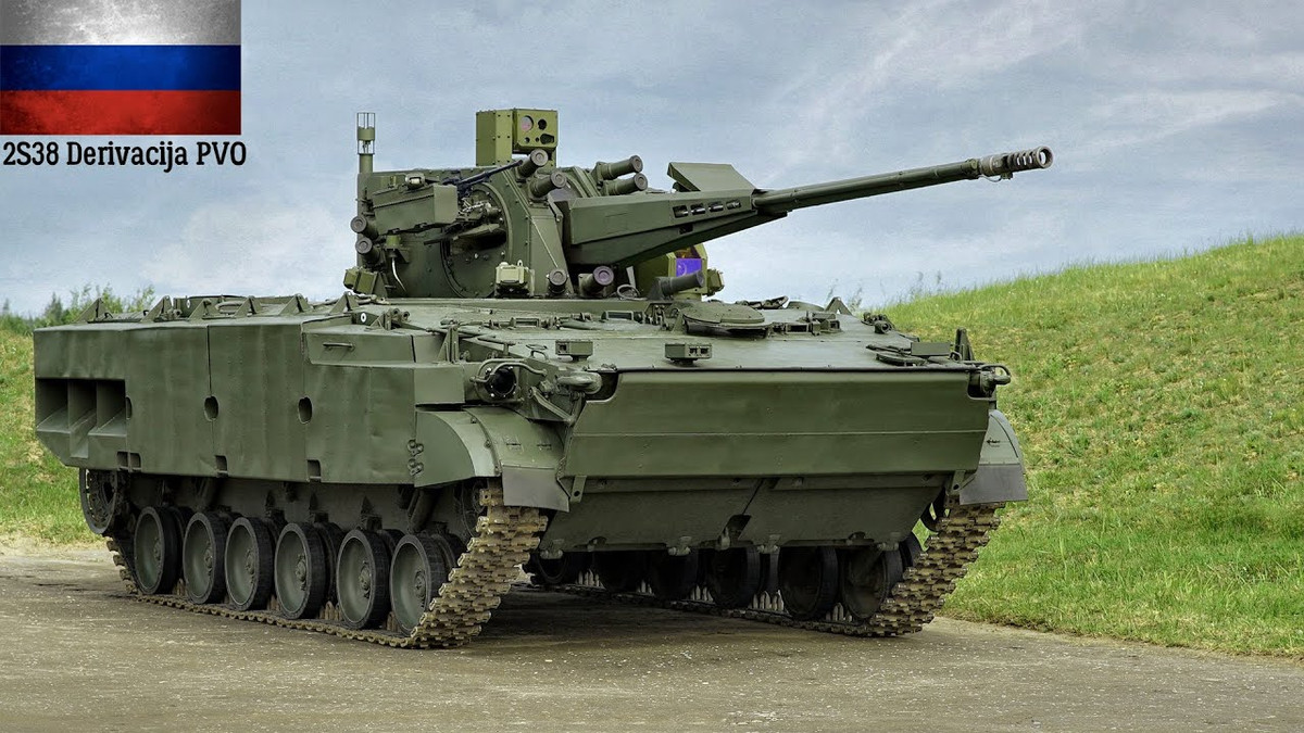 Quân đội Nga gần đây đã phát triển và sắp được trang bị hệ thống pháo phòng không tự hành 2S38 Derivaciya PVO. Đây là hệ thống pháo phòng không được thiết kế đặc biệt, để đối phó với sự tấn công của UAV, tên lửa hành trình và tên lửa đất đối không. Ảnh: Pháo phòng không tự hành 2S38 Derivaciya PVO - Nguồn: Topwar