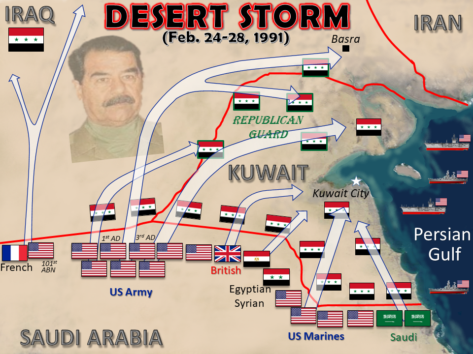 Mỹ đã áp dụng một phương thức chiến tranh gây báo động cho thế giới, khiến binh lính Iraq bất ngờ, hàng triệu binh lính và hàng chục nghìn xe tăng, thiết giáp của Iraq chẳng là gì, đối với sức mạnh "khủng khiếp" của Quân đội Mỹ và liên quân.