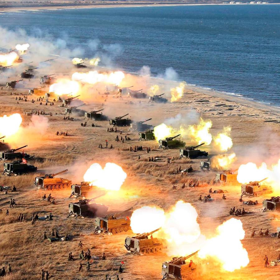 Thực tế, pháo binh mới là lực lượng có sức mạnh ghê gớm của Triều Tiên khiến Hàn Quốc phải lo ngại nhiều nhất. Nguồn ảnh: KCNA.