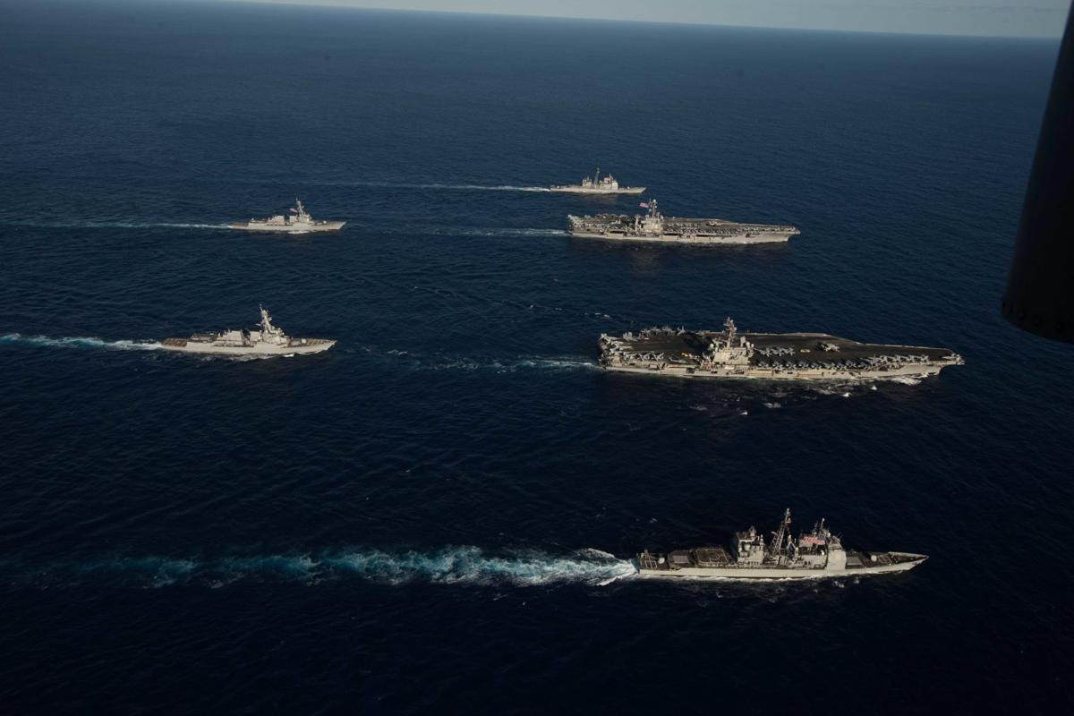 Trong khi các tàu sân bay lớp Ford của Mỹ vẫn còn đang trong giai đoạn hoàn thiện, chắc chắn hai tàu sân bay được Mỹ cử tới đây sẽ là các tàu lớp Nimitz. Nguồn ảnh: Navaltoday.