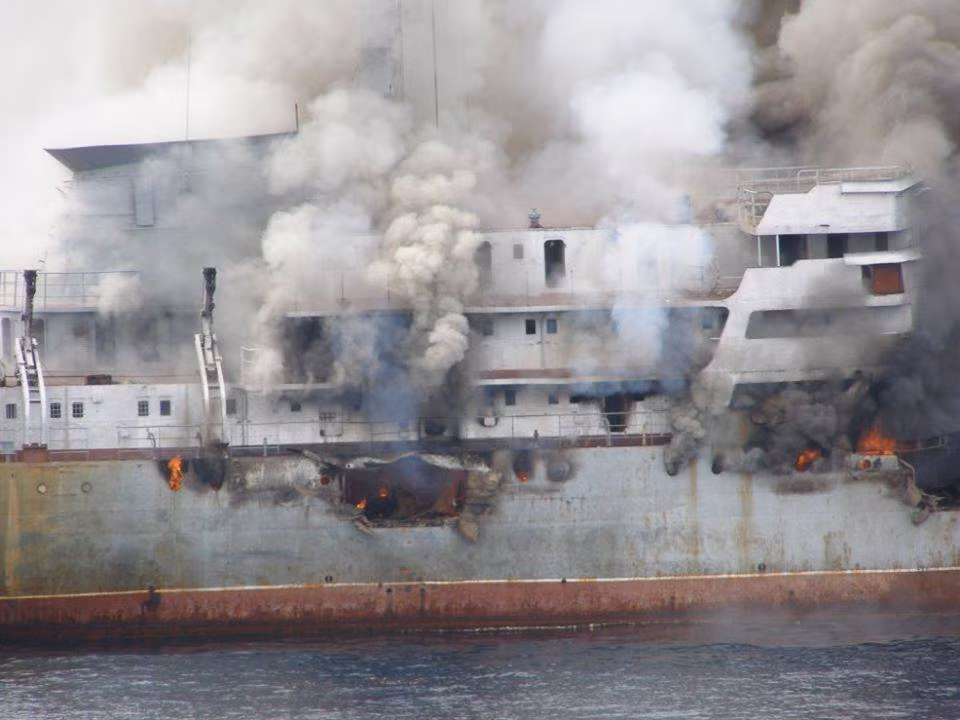 Sở dĩ gây ra nhiều vụ nổ ngay cả khi không mang theo ngòi nổ là do lượng nhiên liệu tên lửa còn thừa của P-500 Bazalt là khá nhiều, đủ để tăng sức công phá khi đâm vào mục tiêu. Nguồn ảnh: Rumil.