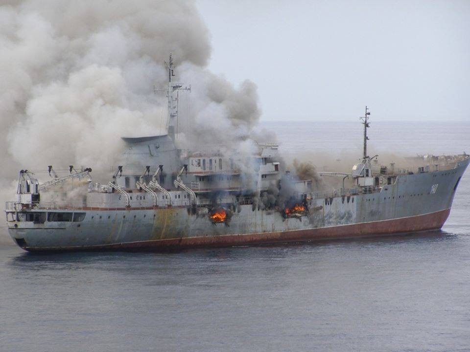 Điều đáng nói là tên lửa đối hạm P-500 Bazalt được sử dụng trong mục tiêu này không mang theo ngòi nổ. Nghĩa là về cơ bản nó chỉ là một cục sắt bay với tốc độ cao đâm thẳng vào mục tiêu. Nguồn ảnh: Rumil.