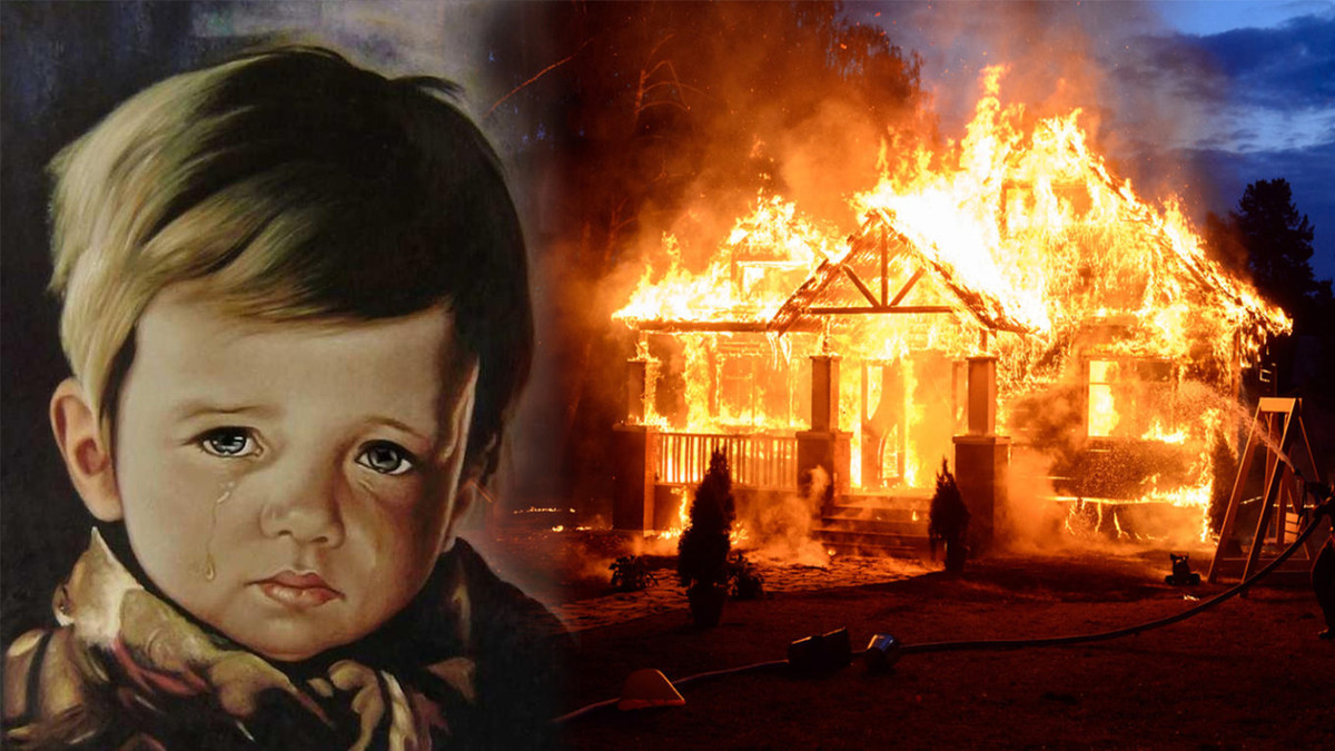 Có người đưa ra phỏng đoán sở dĩ bức tranh cậu bé đang khóc còn nguyên vẹn sau vụ hỏa hoạn là do nó được bôi một lớp vecni chống cháy.