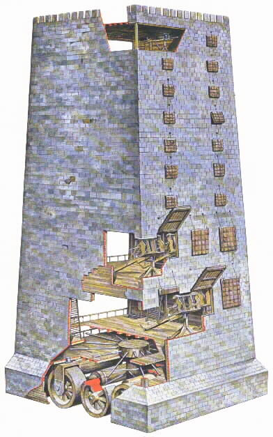 Helepolis của vua Demetrius được thiết kế với 9 tầng, mỗi tầng được bố trí những loại vũ khí khác nhau.