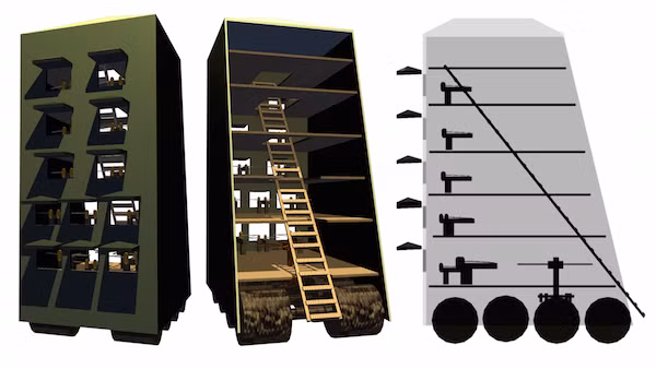 Vũ khí huyền thoại này do vua Demetrius của xứ Macedonia sáng chế ra để chinh phục thành phố Rhodes vào năm 305 trước Công nguyên.