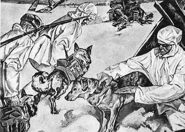 Theo một số tài liệu, Liên Xô đã tiến hành thử nghiệm hiệu quả chiến đấu của biệt đội chó chống tăng.