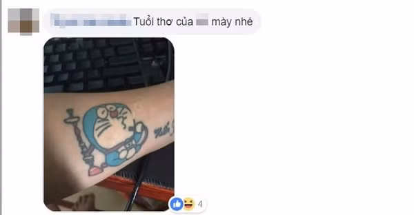 Dan mang thich thu hinh xam Doraemon cua chang trai 