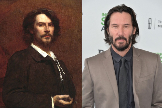 Nam diễn viên hành động Keanu Reeves cũng có "bản sao hoàn hảo" trong quá khứ là Paul Mounet - bác sĩ y khoa kiêm diễn viên người Pháp, sinh năm 1847.