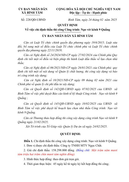 Long An: 1 ngày Ngọc Chắt được chỉ định 2 gói xây lắp tại xã Bình Tâm - Hình 3 Long An: 1 ngay Ngoc Chat duoc chi dinh 2 goi xay lap tai xa Binh Tam-Hinh-3