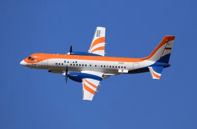 Mẫu máy bay vận tải Ilyushin IL-114 tham gia biểu diễn tại MAKS-2015.