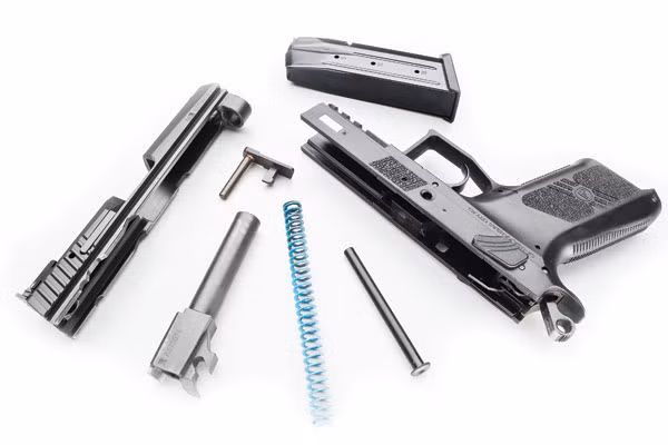 Các bộ phận chính của CZ P07. Đây được xem là loại vũ khí thích hợp cho các lực lượng cảnh sát và đặc nhiệm.