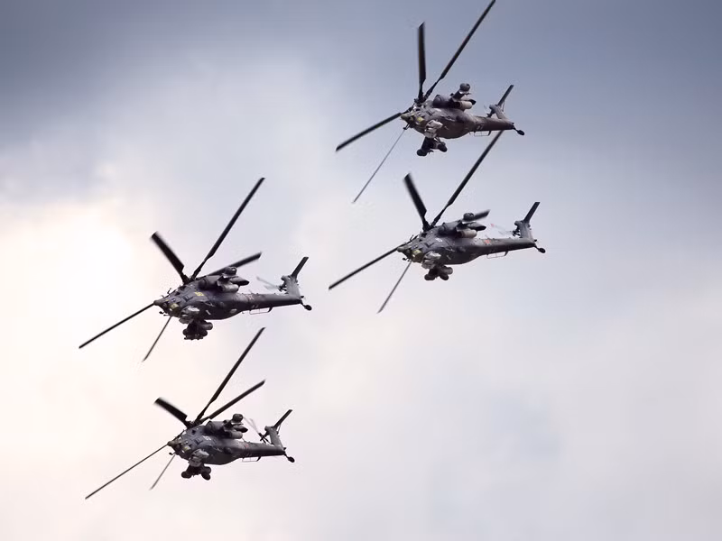 Hiện trực thăng Mi-28N Nga đã bị đình chỉ bay sau sự cố làm chết phi công hôm 2/8.