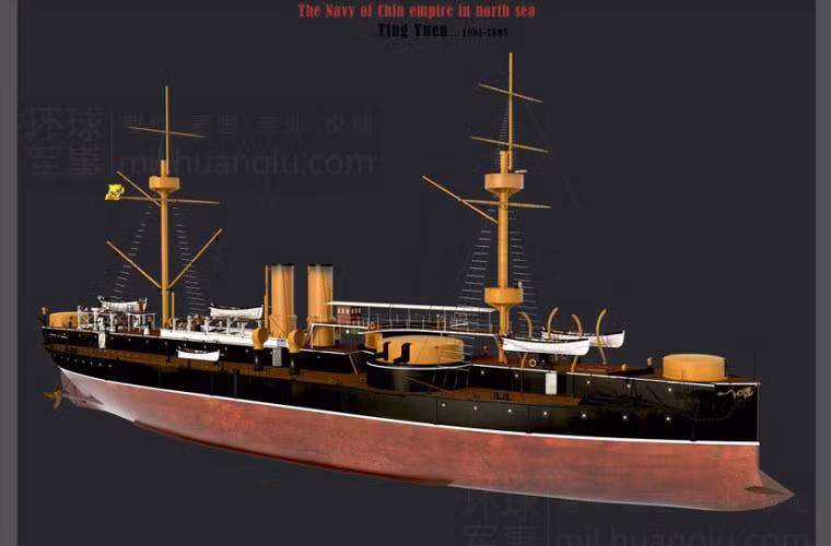 Thiết giáp hạm Định Viễn có lượng giãn nước tiêu chuẩn 7.144 tấn, toàn tải 7.355 tấn, dài 94,5m, rộng 18,4m. Con tàu có khả năng đạt tốc độ 15,4 hải lý/h, tầm hoạt động đến 8.300km.