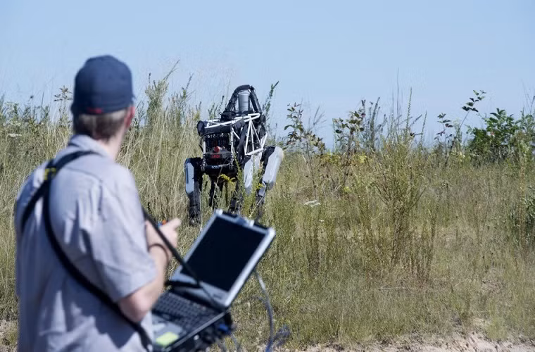 Robot chiến trường Bigdog có trọng lượng khoảng 110kg, cao 0,76m và dài 0,91m. Theo thiết kế Bigdog có thể mang theo 150kg hàng hóa hoặc trang bị và có khả năng di chuyển với tốc độ đa lên tới 6,4km/h kể cả ở địa hình phức tạp.