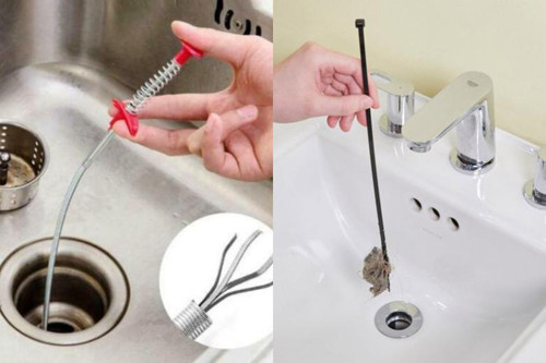 1. Sử dụng dụng cụ loại bỏ vật cản. Khi xác định có vật lạ rơi vào đường ống gây tắc nghẽn, bạn nên dùng dụng cụ nạo vét loại nhỏ để loại bỏ vật lạ. Với thiết kế dễ luồn sâu trong không gian nhỏ, dụng cụ nạo vét cống có thể loại bỏ tạp chất, dầu mỡ tích tụ, đặc biệt các cuộn tóc trôi vào ống khi gội đầu.