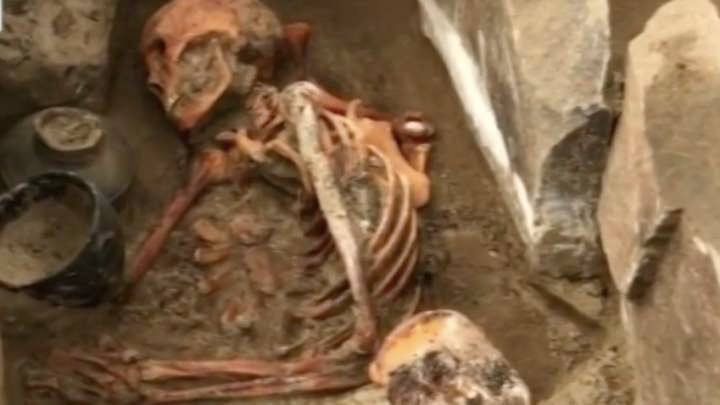 Các chuyên gia tìm thấy trên ngực xác ướp có một túi hạt thông. Người xưa quan niệm loại hạt này có thể giúp người quá cố sang thế giới bên kia một cách thuận lợi.