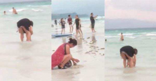 Bãi biển Boracay (Philippines) đã phải đóng cửa hồi đầu tháng 8 do du khách Trung Quốc chôn tã lót của con xuống cát. Tổng thống Rodrigo Duterte từng cấm khai thác bãi biển này trong 6 tháng ở lần đóng cửa đầu tiên vì mùi hôi "như hầm phân".