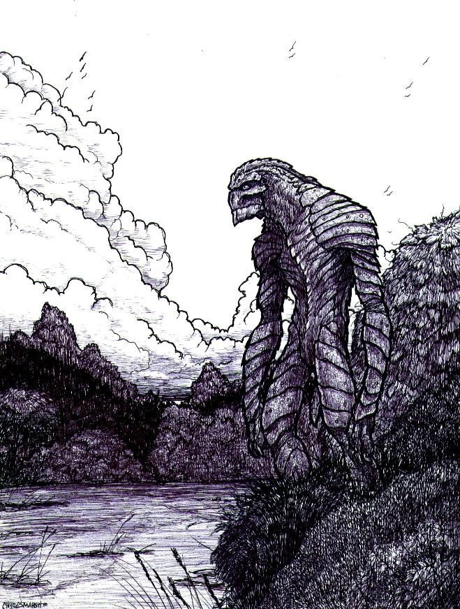 Quái vật người thằn lằn có cơ thể to lớn khi cao khoảng 2m và có thể đứng trên 2 chân. Tay và chân của nó chỉ có 3 ngón, giữa các ngón là màng dính giúp di chuyển dễ dàng trên tường và trần nhà.