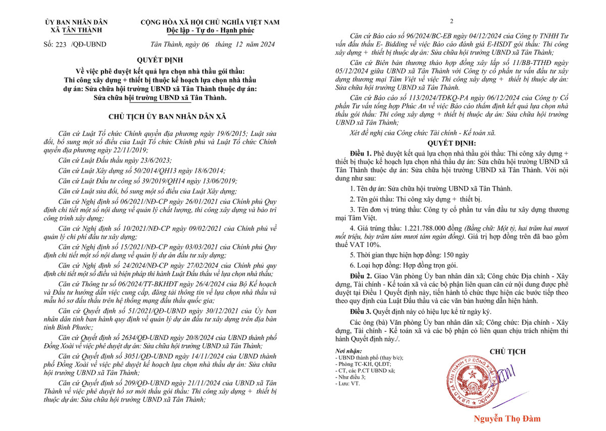 Binh Phuoc: Cong ty Tam Viet trung 2 goi thau sua chua tru so UBND-Hinh-2