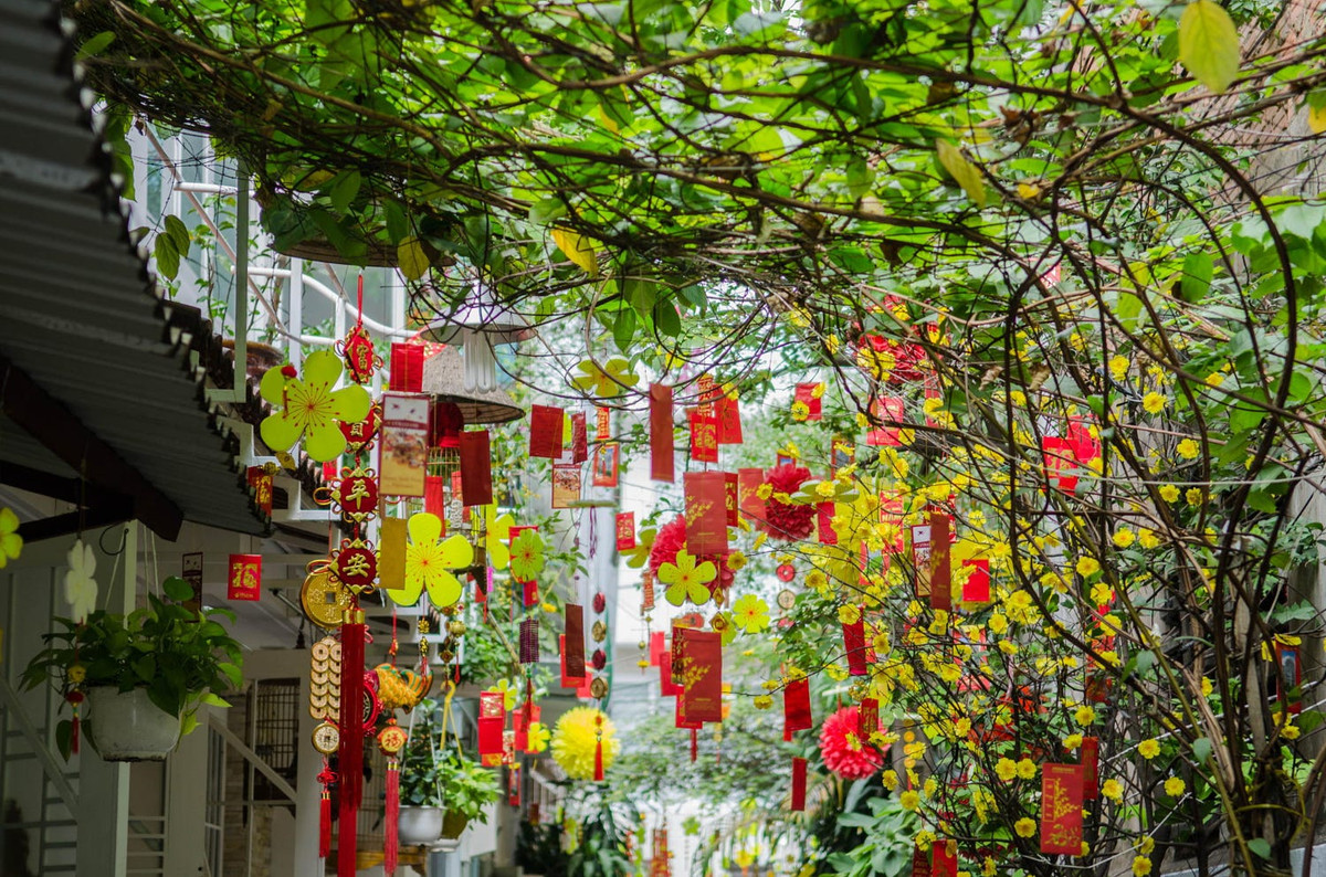 Một góc phố rực rỡ sắc màu năm mới ở TP HCM. Ảnh: Nathanael Chuang - 500px.com