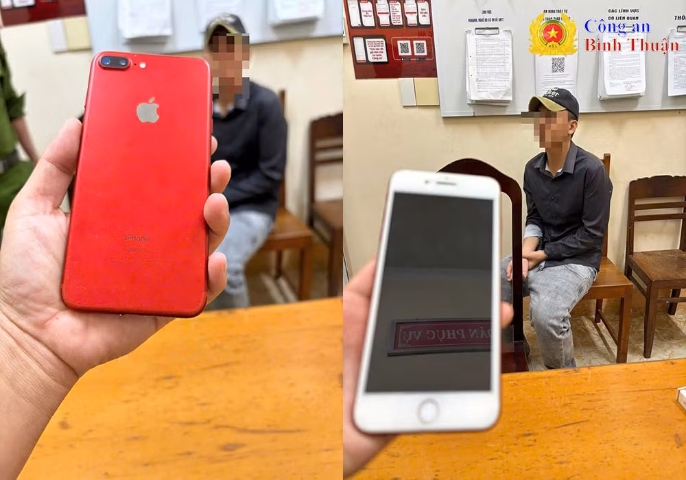 Tom gon doi tuong cuop giat dien thoai o Binh Thuan