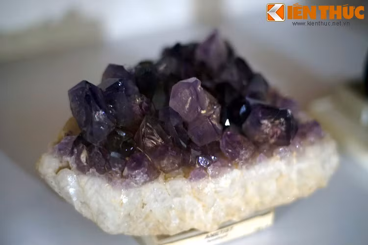 Vẻ đẹp huyền bí của một khối Amethyst (thạch anh tím) được trưng bày tại Bảo tàng.